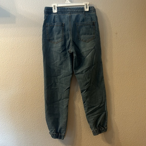 No Boundaries tie waist denim joggers size small - Picture 5 of 7